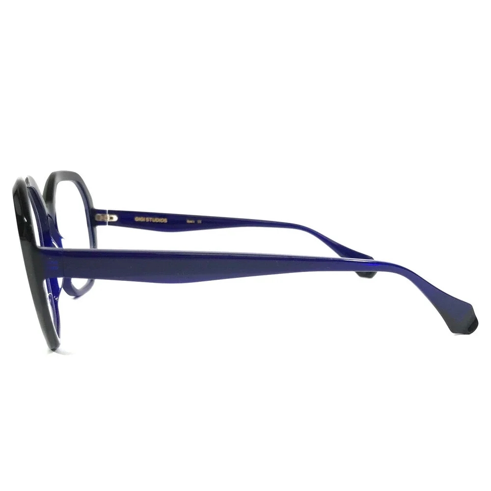 Gigi Studios Eyeglasses Frames CHRISTINE 6767/3 Black Blue Geometric 54-18-140